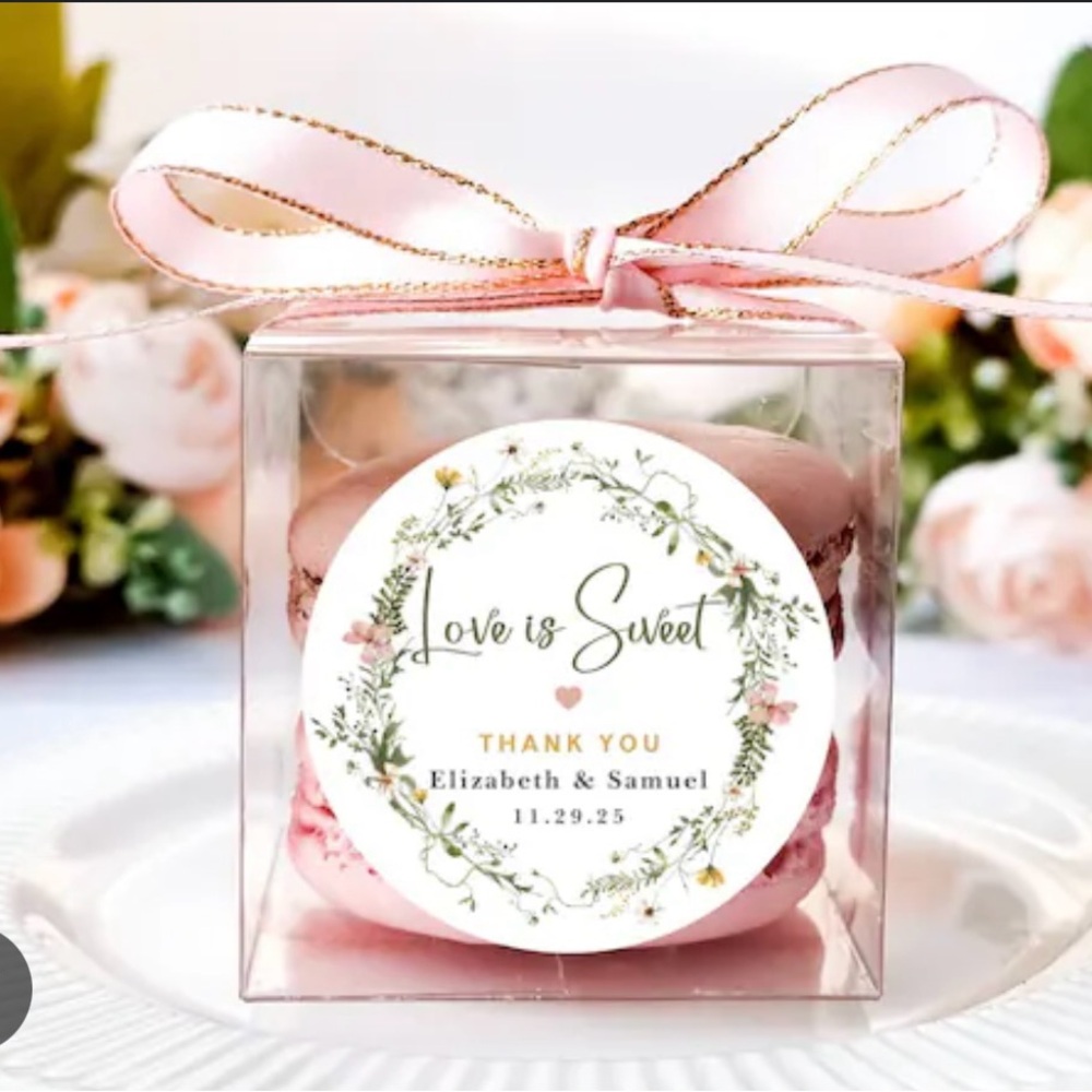 Clear Party Favor Box Kit with Pink Ribbons